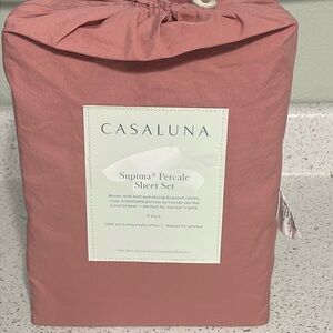 Casaluna Supima Percale Sheet Set Full Rose